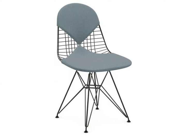 VITRA - WIRE CHAIR DKR 2 BASIC DARK - Steel chair with integrated cushion _ In Stock